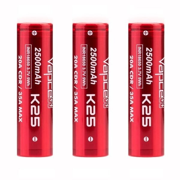 Vapcell K25 18650 Battery in Case